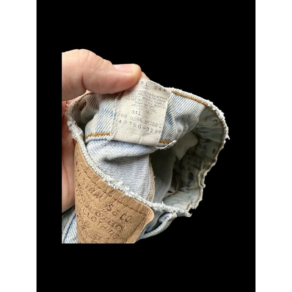Vintage Levis 550 Cut Off Jean Shorts Womens 24 Light Wash Orange Tab Student - Picture 13 of 13